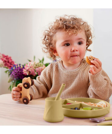 Plato silicona con compartimentos y ventosa Everyday baby amarillo suave