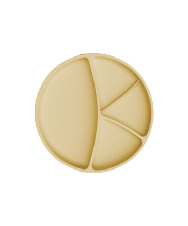 Plato silicona con compartimentos y ventosa Everyday baby amarillo suave