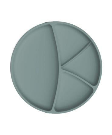 Plato silicona con compartimentos y ventosa Everyday baby verde harmony