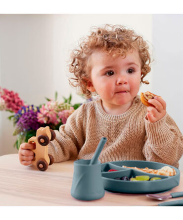 Plato silicona con compartimentos y ventosa Everyday baby verde harmony