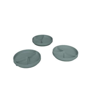 Plato silicona con compartimentos y ventosa Everyday baby verde harmony