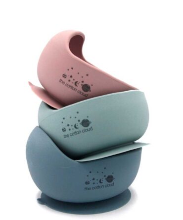 Cuenco silicona con ventosa sin BPA cósmico