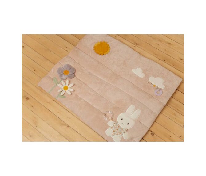 Vista en el suelo de la Manta de juegos para bebé Miffy Vintage Little flowers