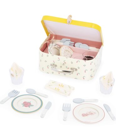Dinette en Maleta Abuelita Alegre Vajilla Infantil de Madera