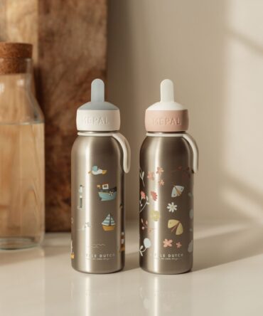 Botella isotérmica flip-up 350ml flores y mariposas