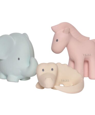 Set safari 3 animales con bolsa de algodón